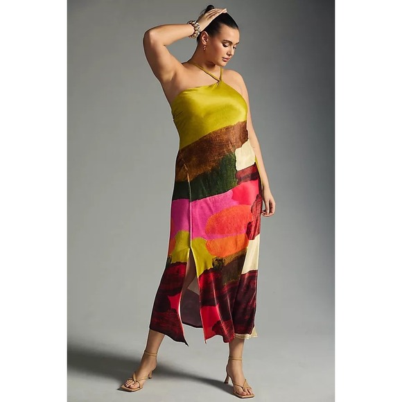 Anthropologie Dresses & Skirts - Anthropologie BL-NK Abstract Print One Shoulder Slip Maxi Dress Medium